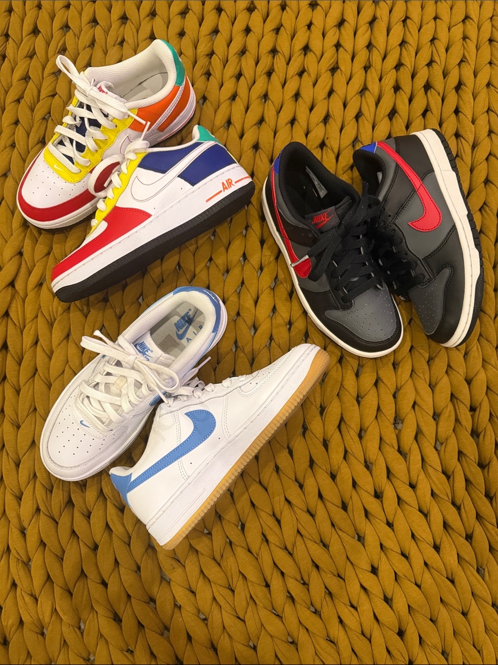 Nike Kids Sneaker Bundle - White/Blue, Black/Red, Multicolor